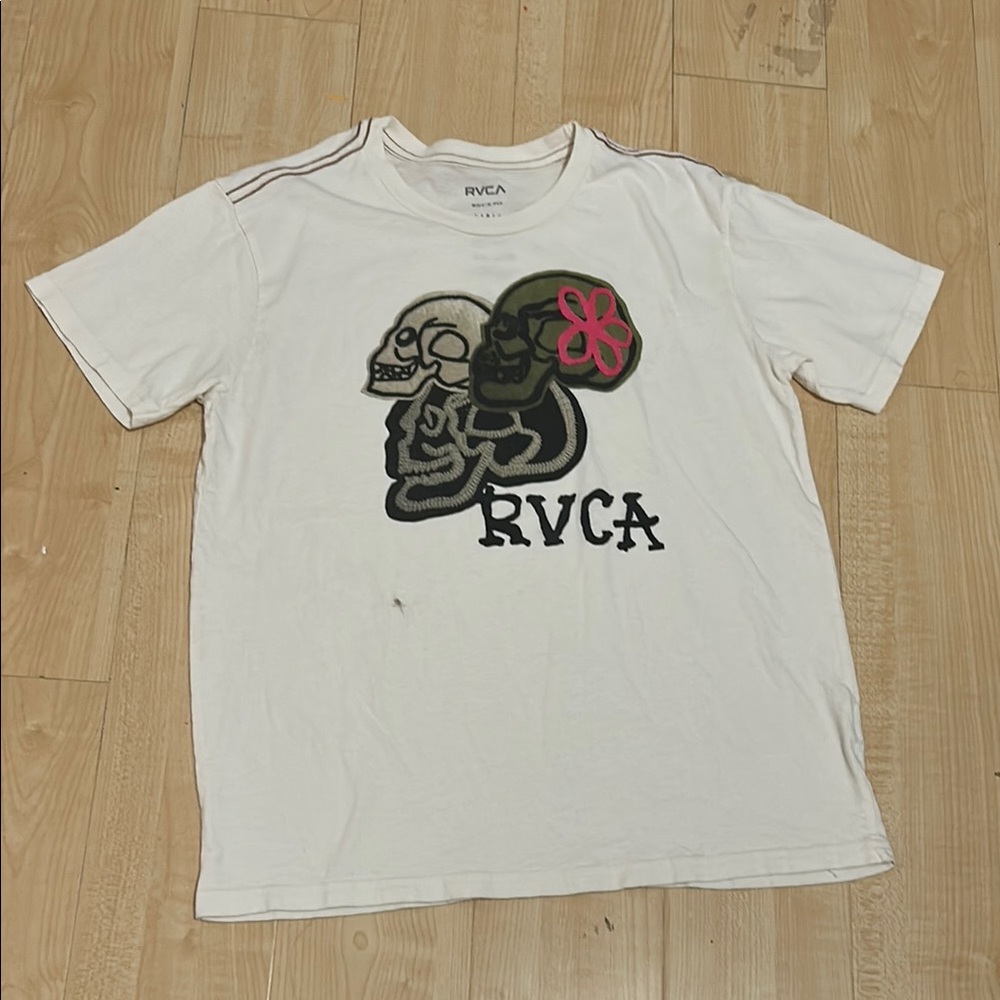 RVCA White Graphic T-Shirt for Men